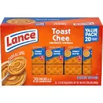 Lance ToastChee Peanut Butter Sandwich Crackers 20 ct