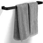 Aesthetic Bathroom Towel Bar for Wall Mount – Space Saving and Easy to Install 24" Towel Holder Rack - Stylish Minimal Rod to Enhance Your Modern/Farmhouse Bathroom Decor - Matte Black