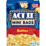 Act II Butter Flavor Microwave Popcorn, Mini Bags 13.125 oz, 12 Count, Size: 13.125 Ounce