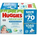 Huggies Natural Care Baby Wipe Refill Refreshing Clean (1,088 Count)