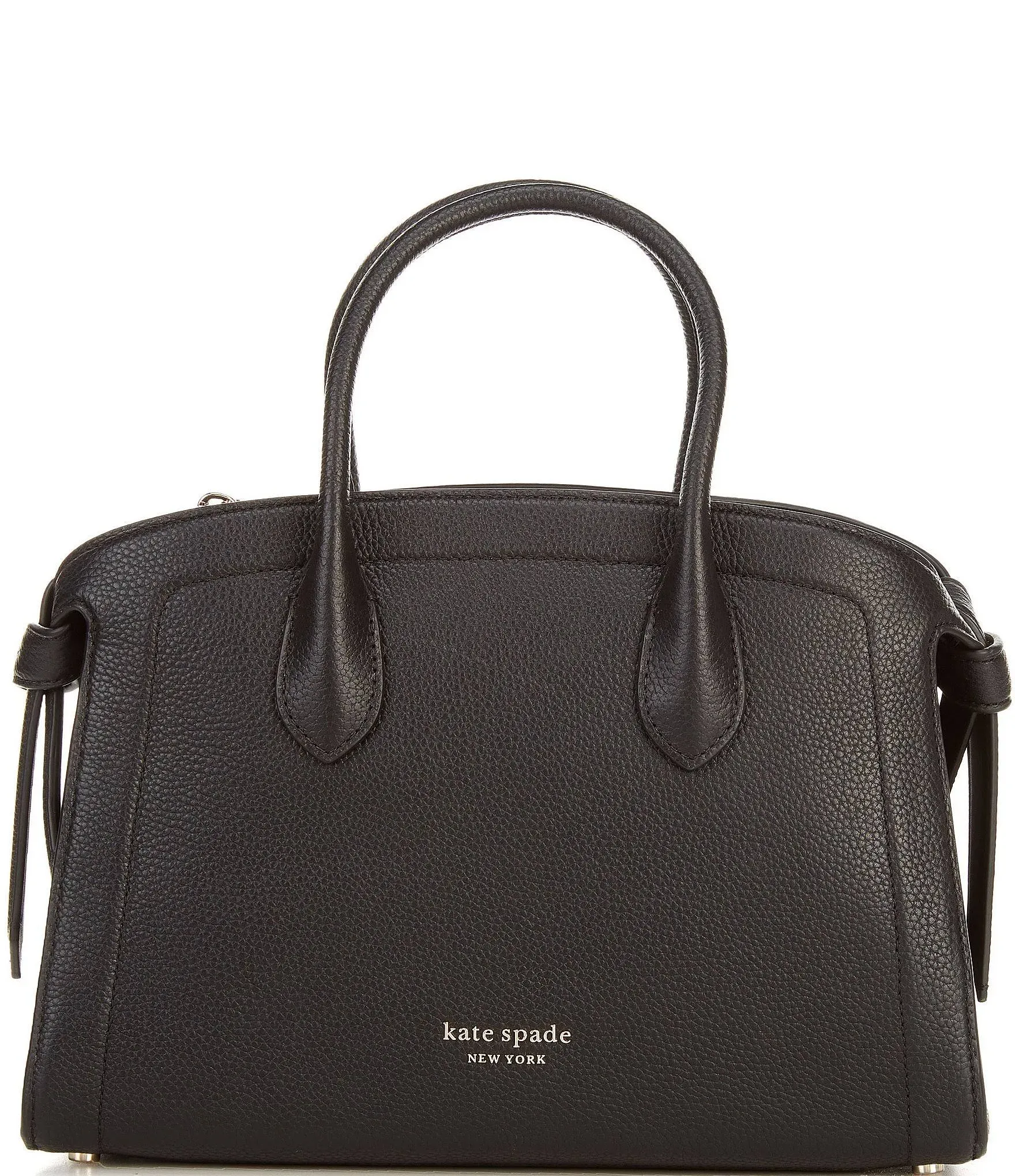 Kate Spade New York Knott Pebbled Leather Medium Zip Top Satchel - Black