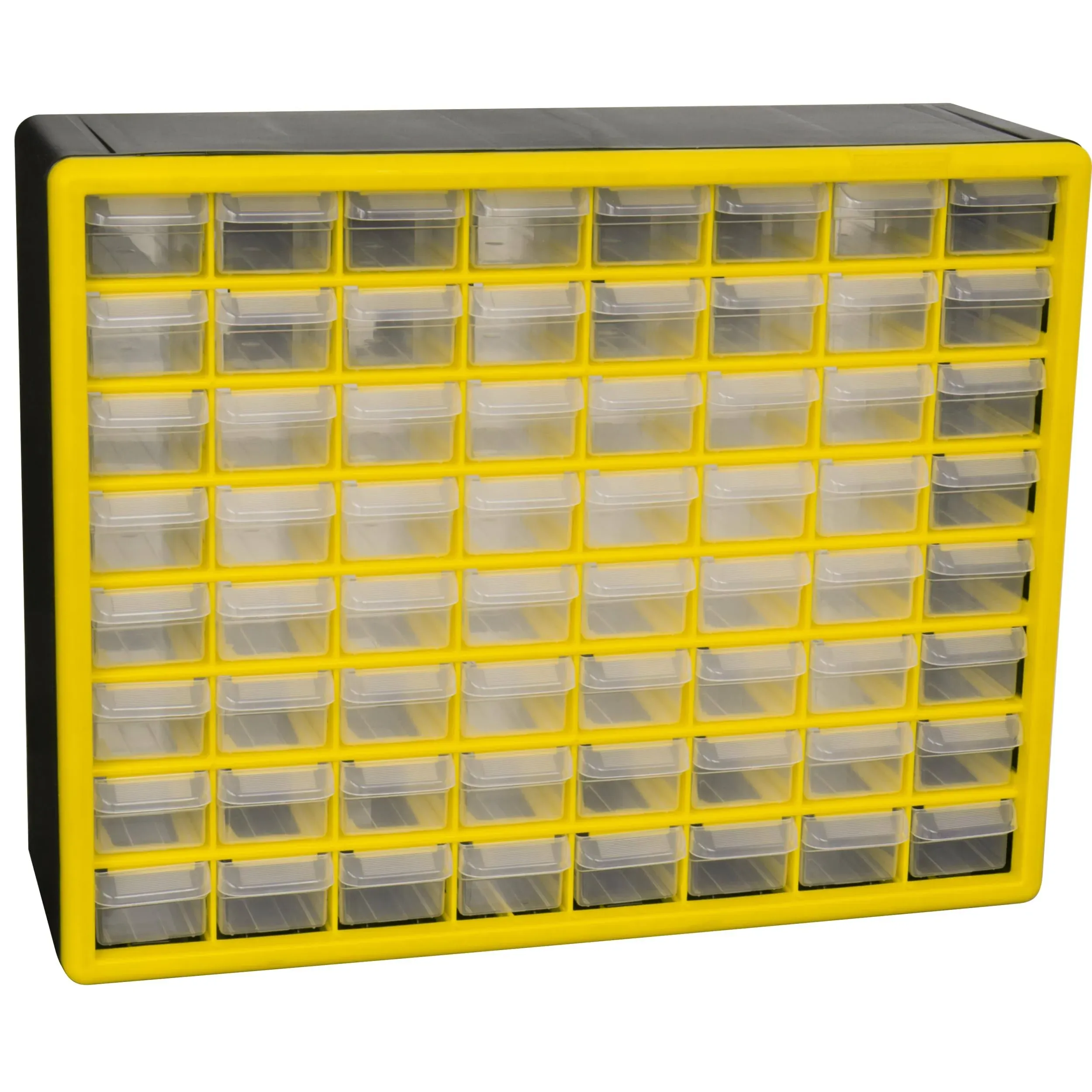 Akro-Mils 64 Drawer Plastic Plastic Cabinet Storage Organizer with Drawers for Hardware, Small Parts, Craft Supplies, Yellow