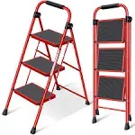 2-Step Steel Folding Steel Step Stool, 7 Ft. 11 in. Max Reach,