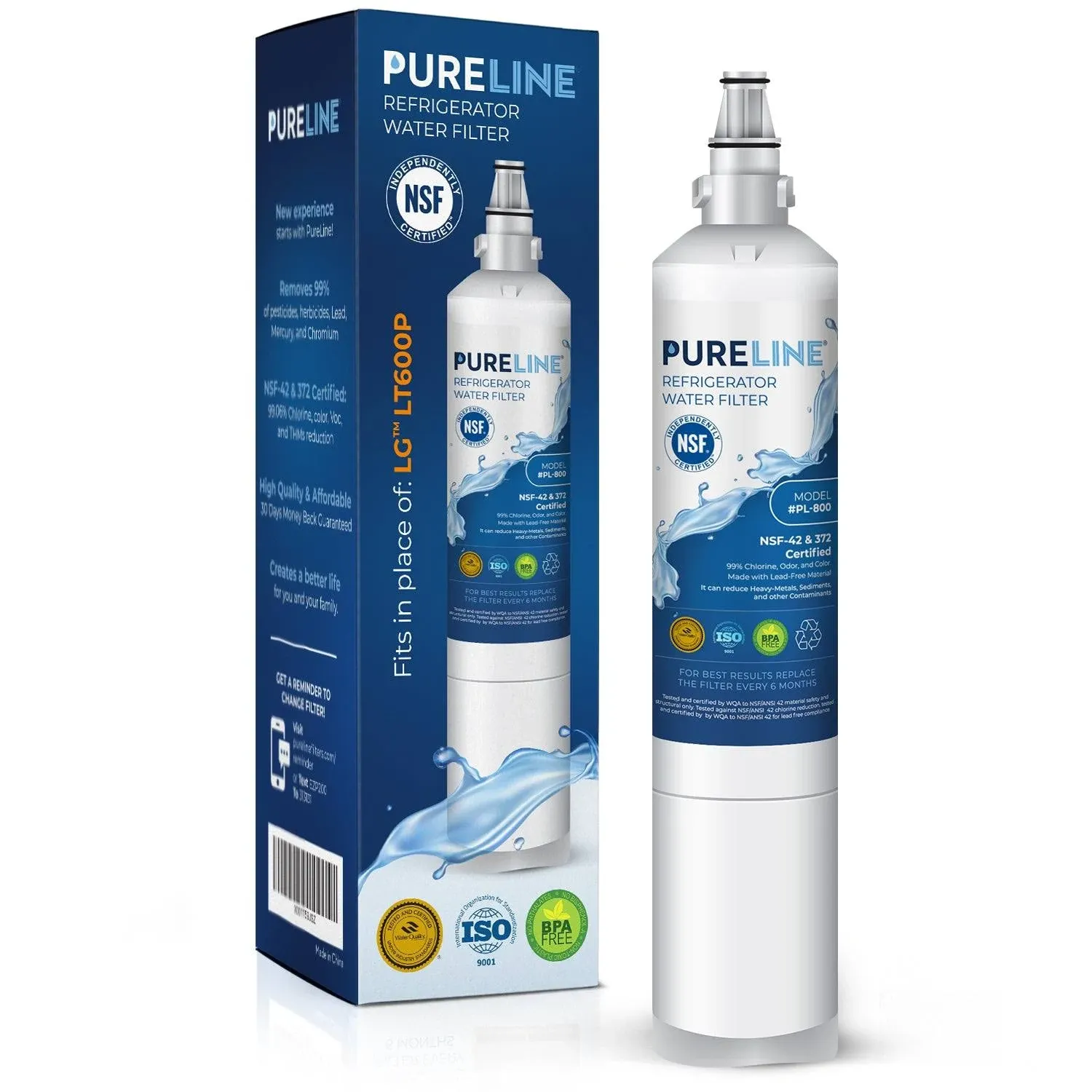 Pureline 9990, LT600P Replacement for Kenmore 9990, Kenmoreclear 46-9990, LG LT600P, 5231ja2006a, Refrigerator Water Filter - Reduces Bad Taste & Odor