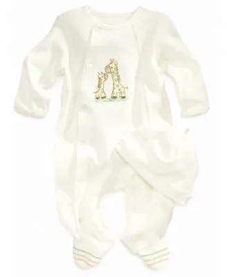 Baby Boys or Baby Girls Giraffe Coverall with Hat, 2 Piece Set