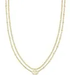 Kendra Scott Emilie Oval Multi Strand Necklace in Iridescent Drusy and Gold