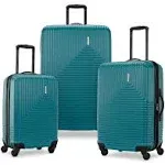 Groove Hardside Luggage with Spinner Wheels, Teal, 3-Piece Set (Carry On, Med...