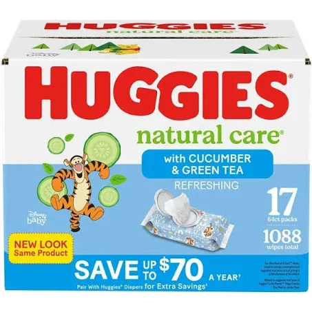 Huggies Natural Care Baby Wipe Refill Refreshing Clean (1,088 Count)