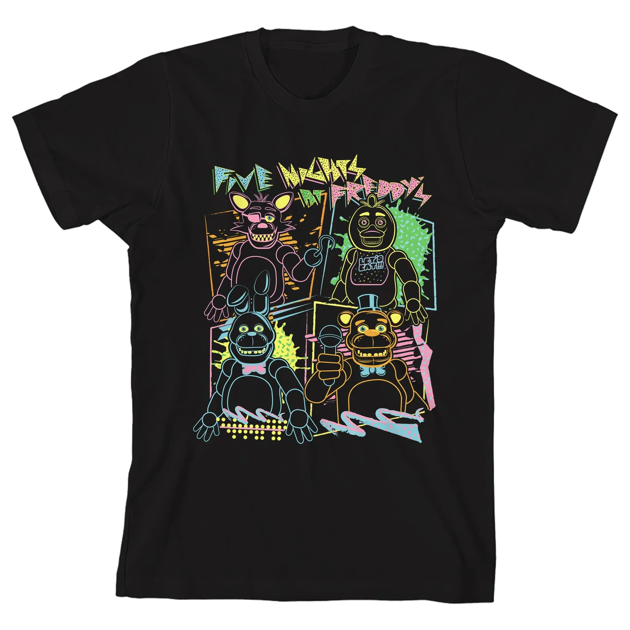 Five Nights at Freddy's Scary Video Game Bear Youth Black Graphic Tee