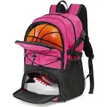  | Basketball Backpack Large Sports Bag with Separate Ball holder &amp; Shoes Black