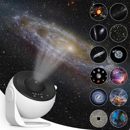 Yiliaw 13 in 1 Galaxy Projector, HD Star Projector Galaxy Light with Solar System Moon for Bedroom, 360° Rotating Nebula Projector for Kids Adults, Realistic Starry Sky Night Light for Room Decor