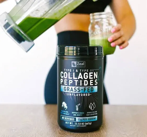 Pure Collagen Peptides Powder (11g | 60 Servings) Grass Fed Pasture Raised Bovine Collagen Powder Hydrolyzed for Maximum