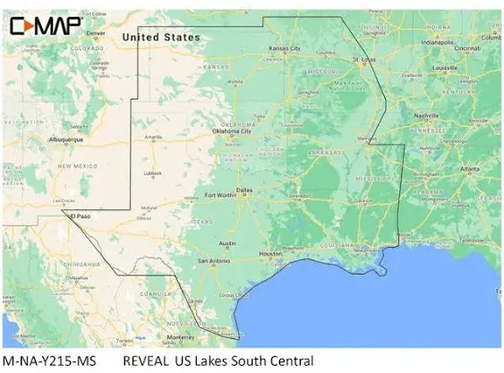 C-MAP M-NA-Y215-MS US Lakes South Central REVEAL™ Inland Chart