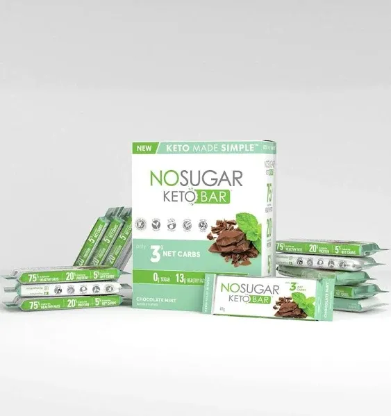 No Sugar Company, Keto Bar, Chocolate Mint