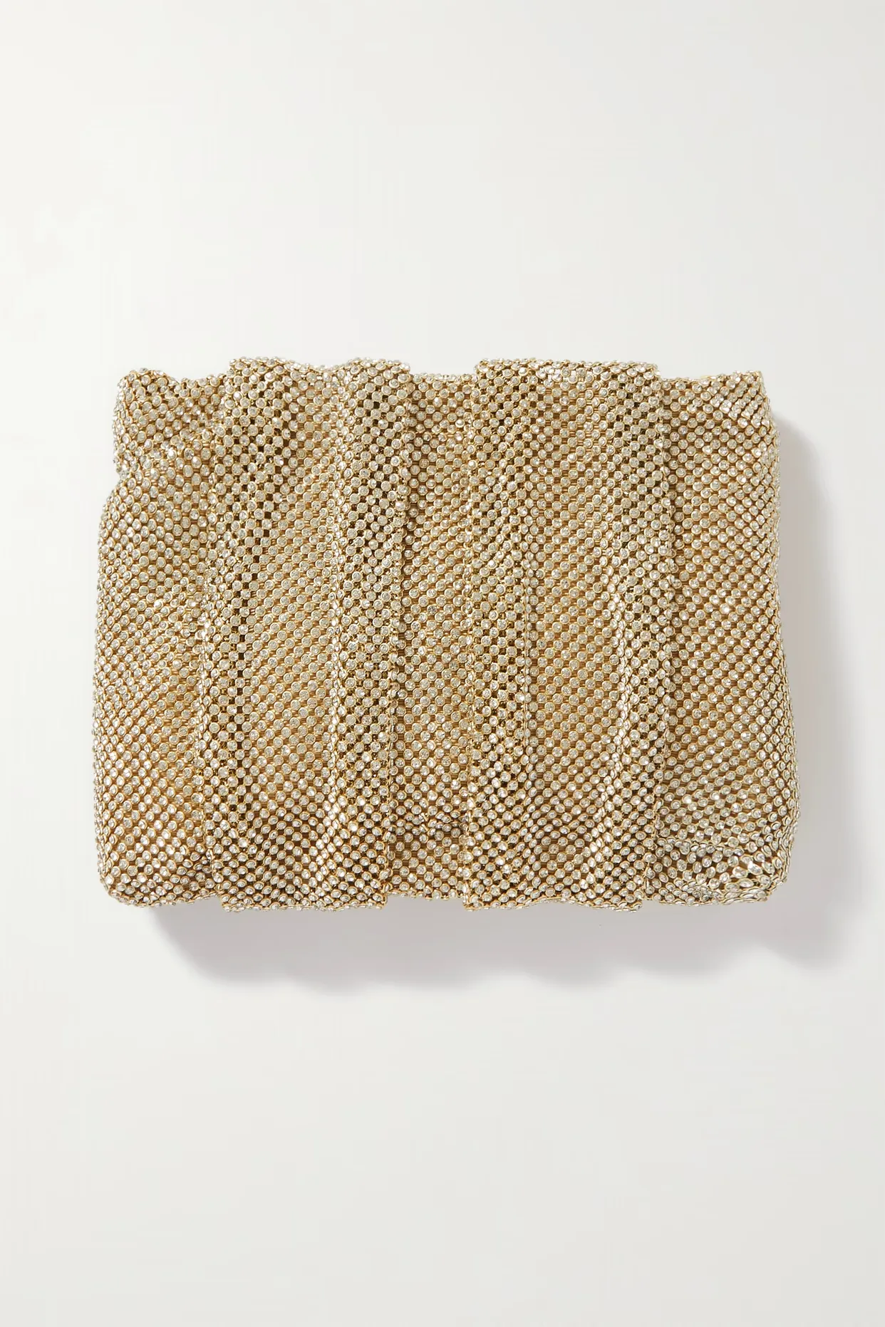 Shop Loeffler Randall Ember Embellished Mesh Clutch In Gold