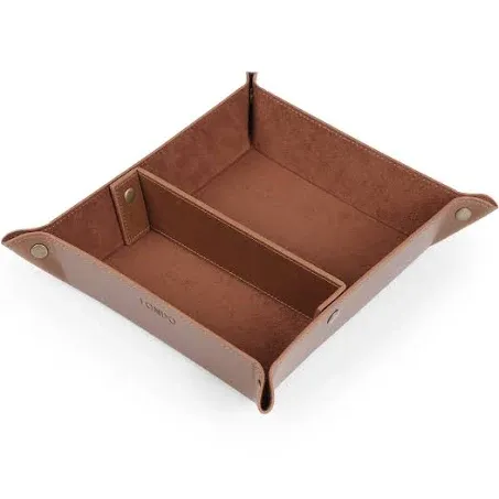 Londo - Leather Tray Organizer - Practical Storage Box For Wallets, Watches, Keys, Coins, Cell Phones and Office Equipment