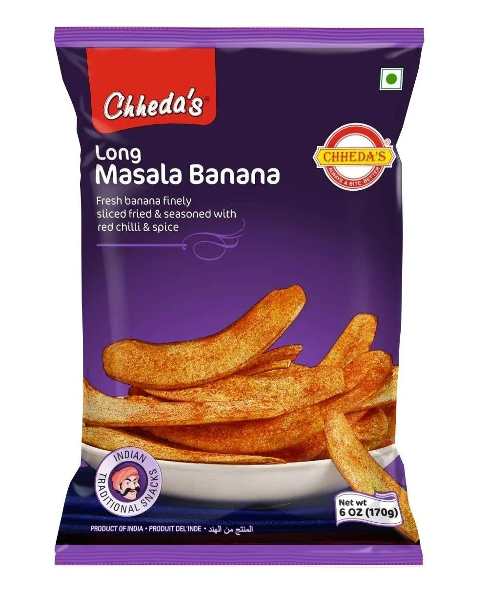 Chhedas Masala Banana Chips - Crispy Long Banana Wafer - Long S