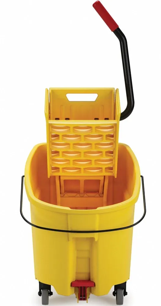 Rubbermaid WaveBrake 44 qt Bucket/Side Press Wringer, Yellow (RCPFG618688YEL)