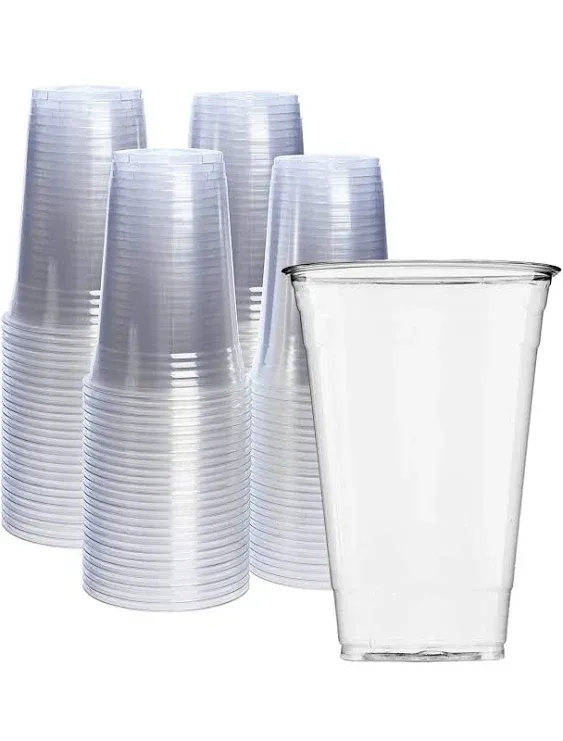 DHG Professional 32oz Crystal Clear PET Plastic Cups, Disposable Cold Cups (Case of 500) (32oz)