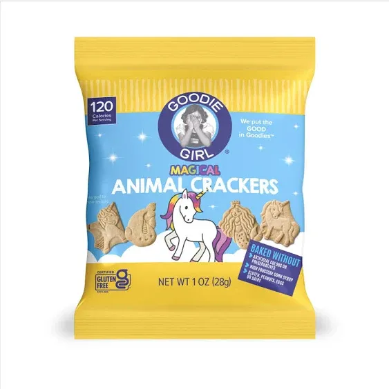 Goodie Girl, Magical Gluten Free Animal Crackers Snack Packs | Gluten Free, Peanut Free, Dairy Free, Egg Free | 120 Calories Each (Pack of 10)