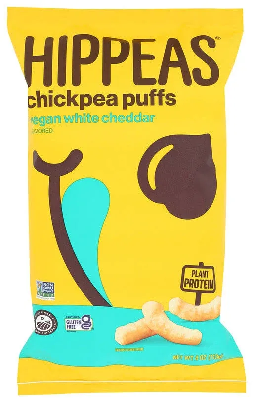 Hippeas Chickpea Puffs, Vegan White Cheddar - 0.8 oz