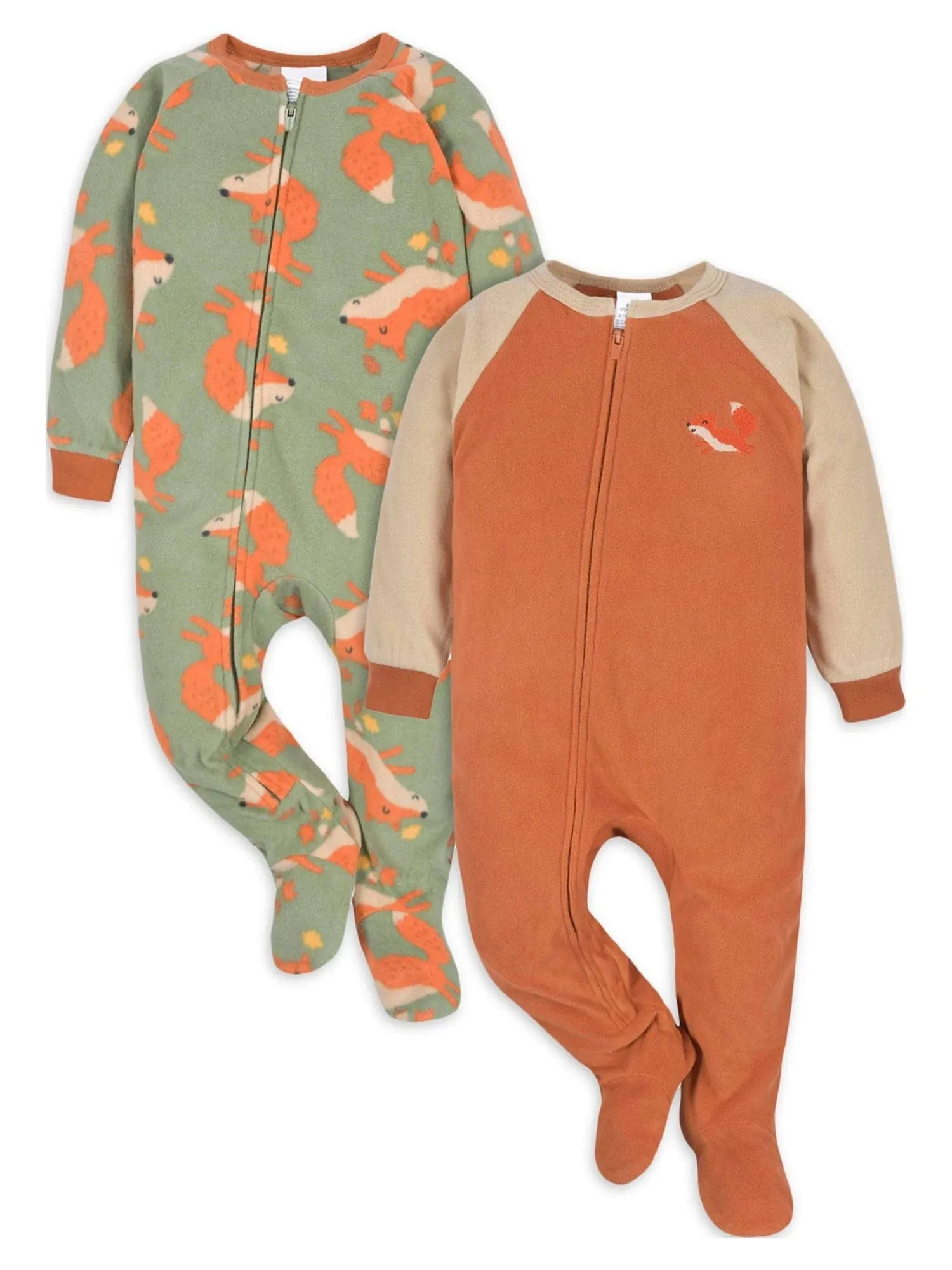 Gerber Baby Boys' Toddler Loose Fit Flame Resistant Fleece Footed Pajamas 2-Pack