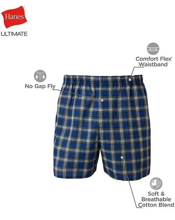 "HANES Men's Classics Tagless Boxers, 5-Pack"