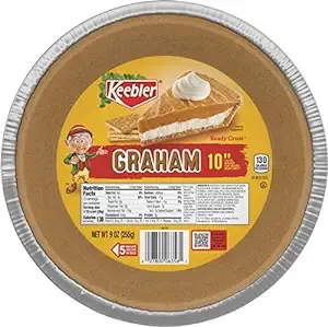 Keebler Ready Crust 10-Inch Graham Cracker Pie Crust, Premade Pie Crust For Baking And No-Bake, 9 oz