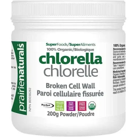 Prairie Naturals Organic Chlorella 200 Grams Powder