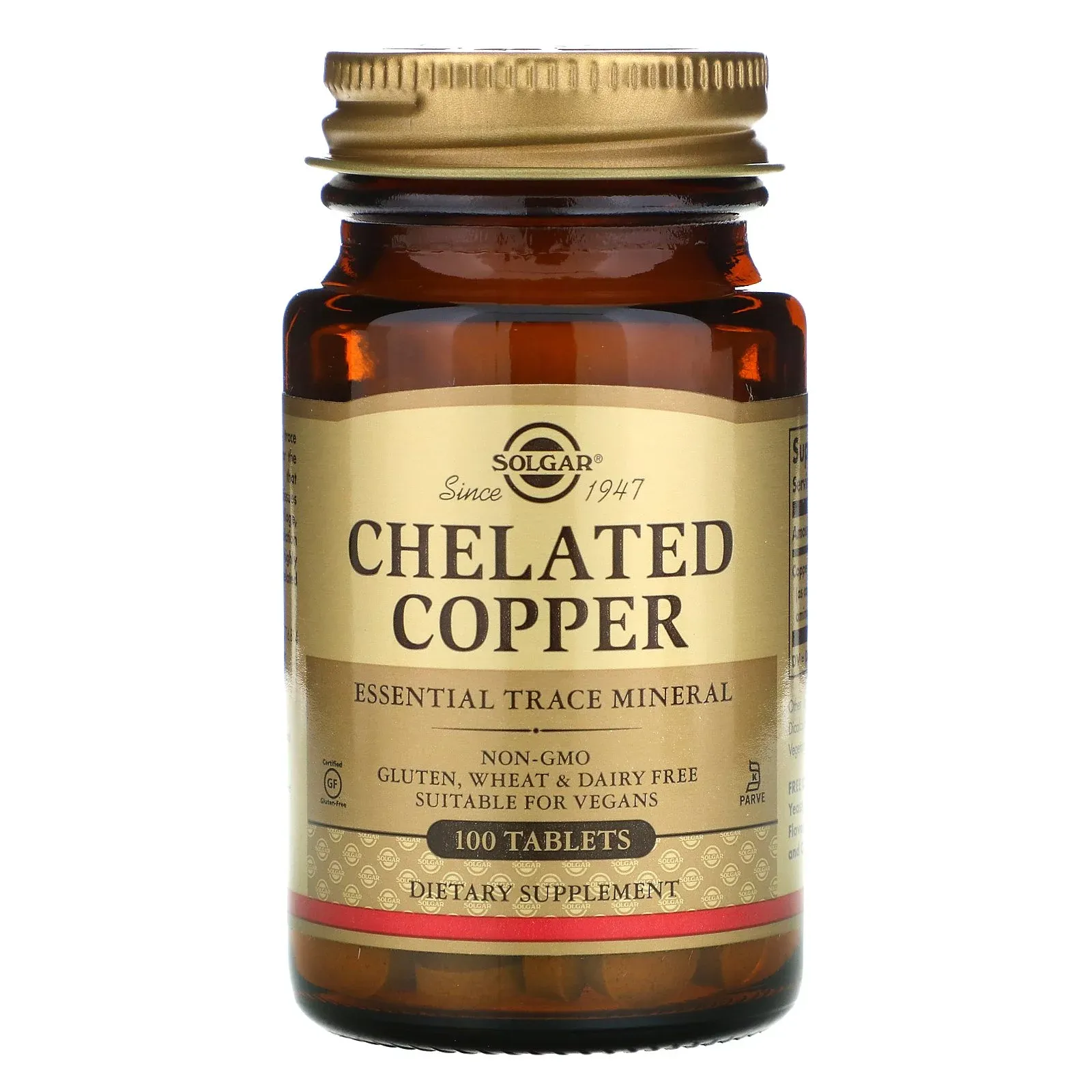 Solgar, Chelated Copper, 100 Tablets