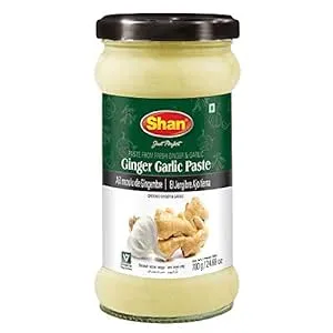 Shan - Ginger Garlic Paste, 24.69 oz (700g) - Authentic Taste from Fresh Ginger and Garlic in an Airtight Glass Jar - Vegan