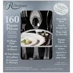 Disposable Heavy Duty Plastic Silverware 160-Piece Reflections Party Cutlery