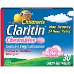 Children's Claritin Bubblegum Flavored Chewable Tablets 30 Count