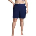 Lands' End Women's 9" Quick Dry Modest Board Shorts Swim Cover-Up Shorts - 16 - Deep Sea Navy