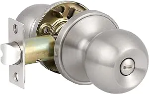 Knobonly Privacy Door Knobs Ball Shape for BedroomBathroom Without Keys Door Sets Interior Brushed Nickel Finish 1 Pack