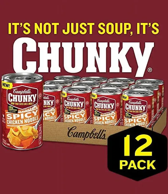 Campbell's Chunky Chili with Beans, 15.25 oz. Microwavable Bowl (Pack of 8)