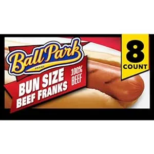 Ball Park Bun Length Hot Dogs, Beef, 8 Count