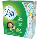 Puffs Plus Lotion Facial Tissue, 1-Ply, White, 56 Sheets/Box, 24