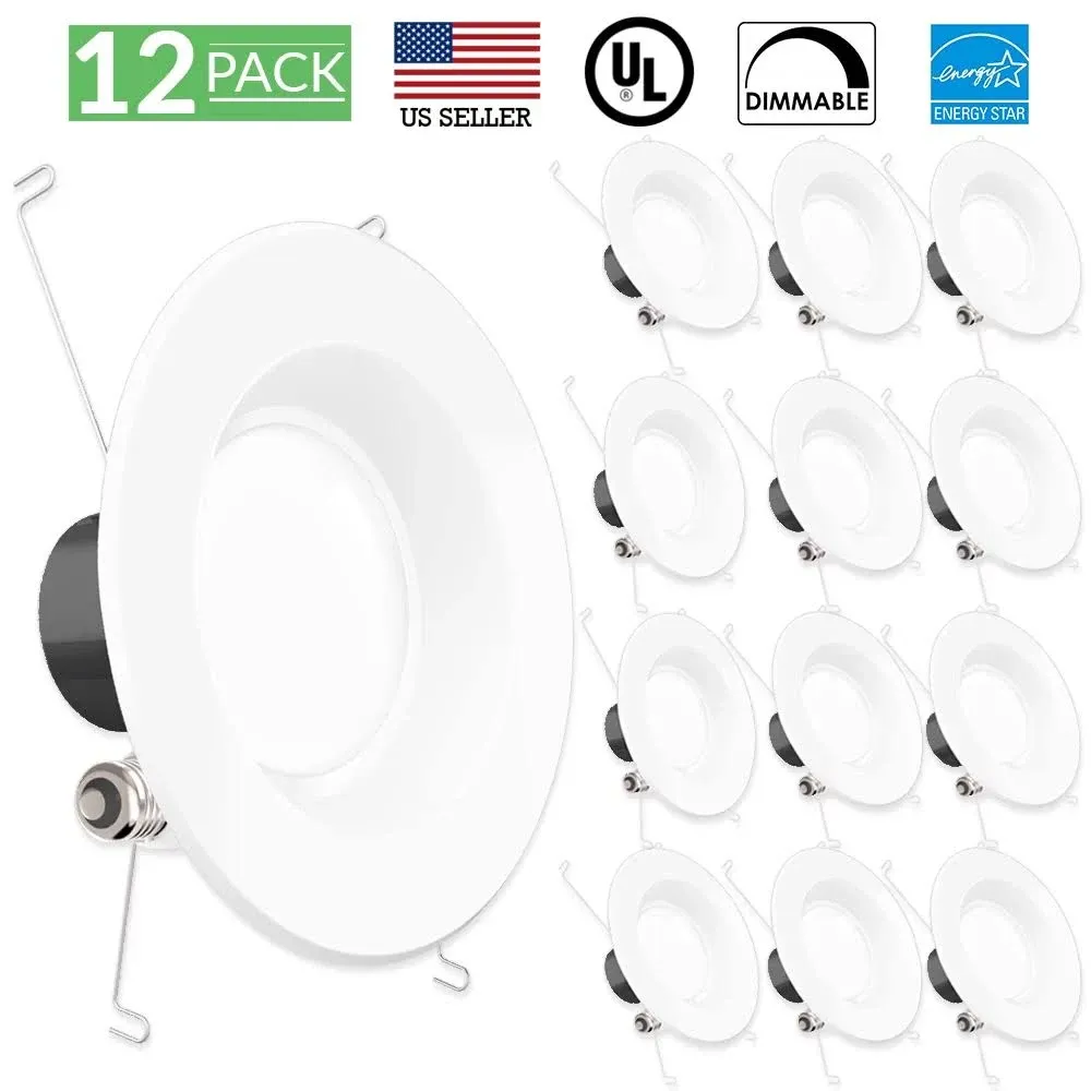 Sunco 12 Pack Retrofit LED Recessed Lighting 6 inch