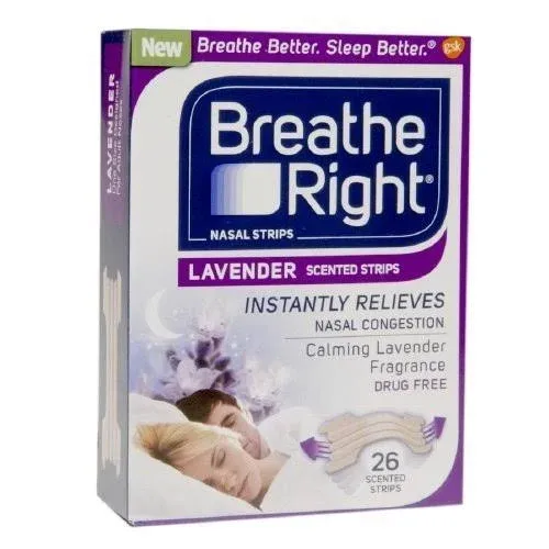 Breathe Right Nasal Strips, Lavender 26 ea by Breathe Right