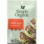 Simply Organic Seasoning Mix, Mild Taco - 1.00 oz