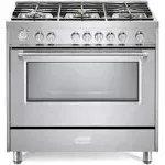 Verona Prestige Series VPFSGG365SS 36&#034; All Gas 5 Burner Range Oven Stainless