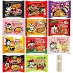 Samyang Spicy Hot Chicken Ramen 11 Flavor Variety Pack - Free Chopsticks - Korean Buldak Ramen Noodles (11 Pack)