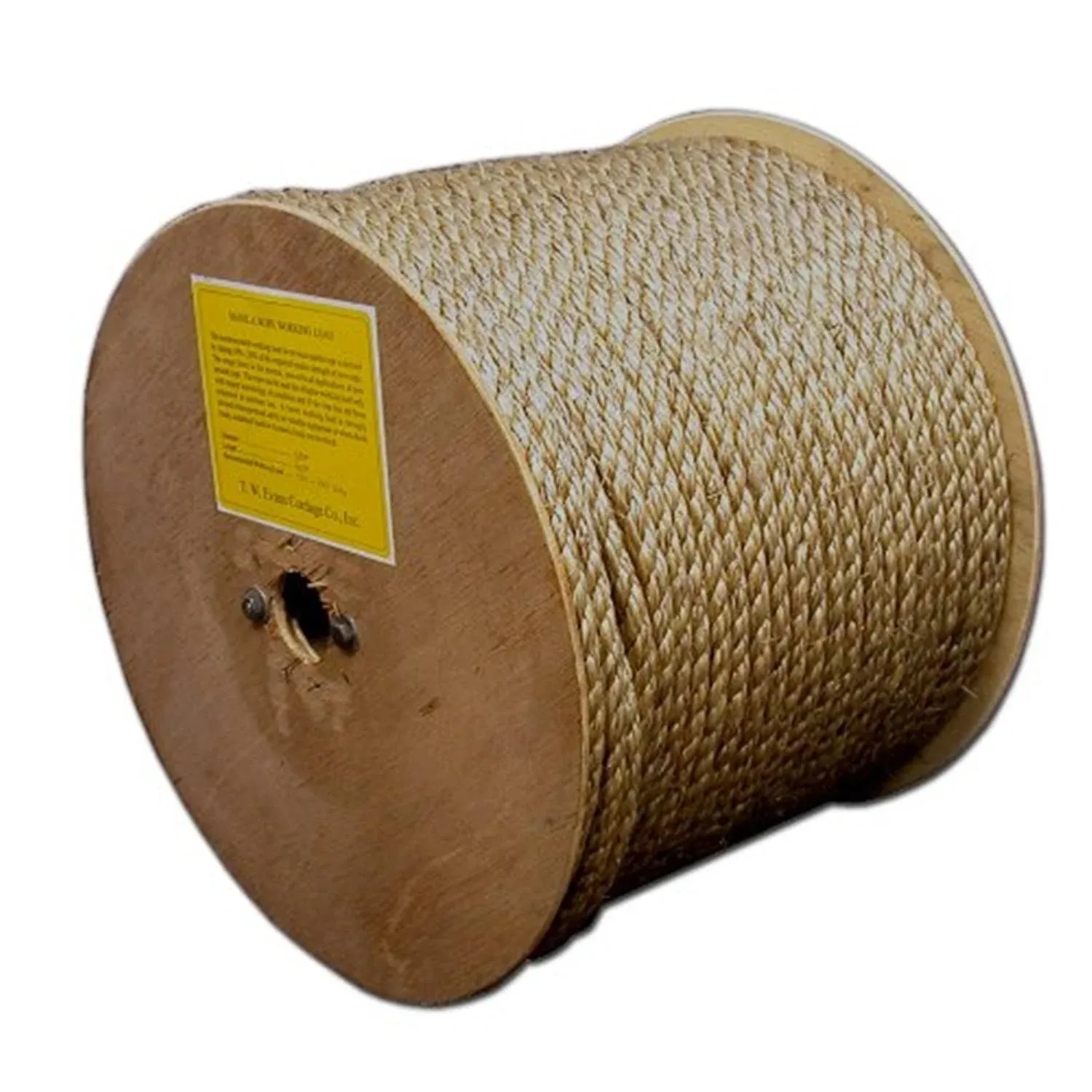 1/4 Inch Manila Rope Reel 1200 Feet Pure #1 Grade Cordage - TW Evans Cordage Co