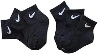 Nike Cushioned Little Kids' Ankle Socks-6pk, Black, Size: 4-5