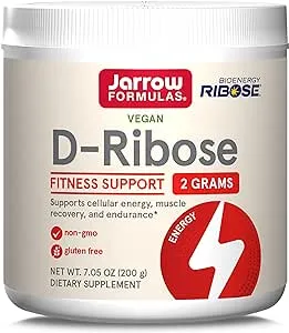 Jarrow Formulas D-Ribose 2 Grams, Dietary Supplement, Fitness Support, Muscle Recovery and Endurance, 7.05 oz, Up to a 90 Day Supply