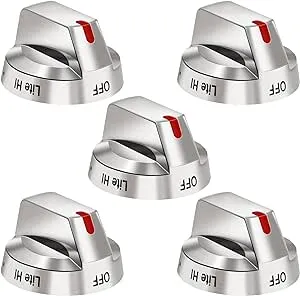 DG64-00473A Top Burner Control Dial Knob Range Oven Replacement Compatible with Samsung Range Oven Gas Stove Knob NX58F5700WS NX58H5600SS NX58H5650WS NX58J7750SS NX58M6850SS （5pcs）