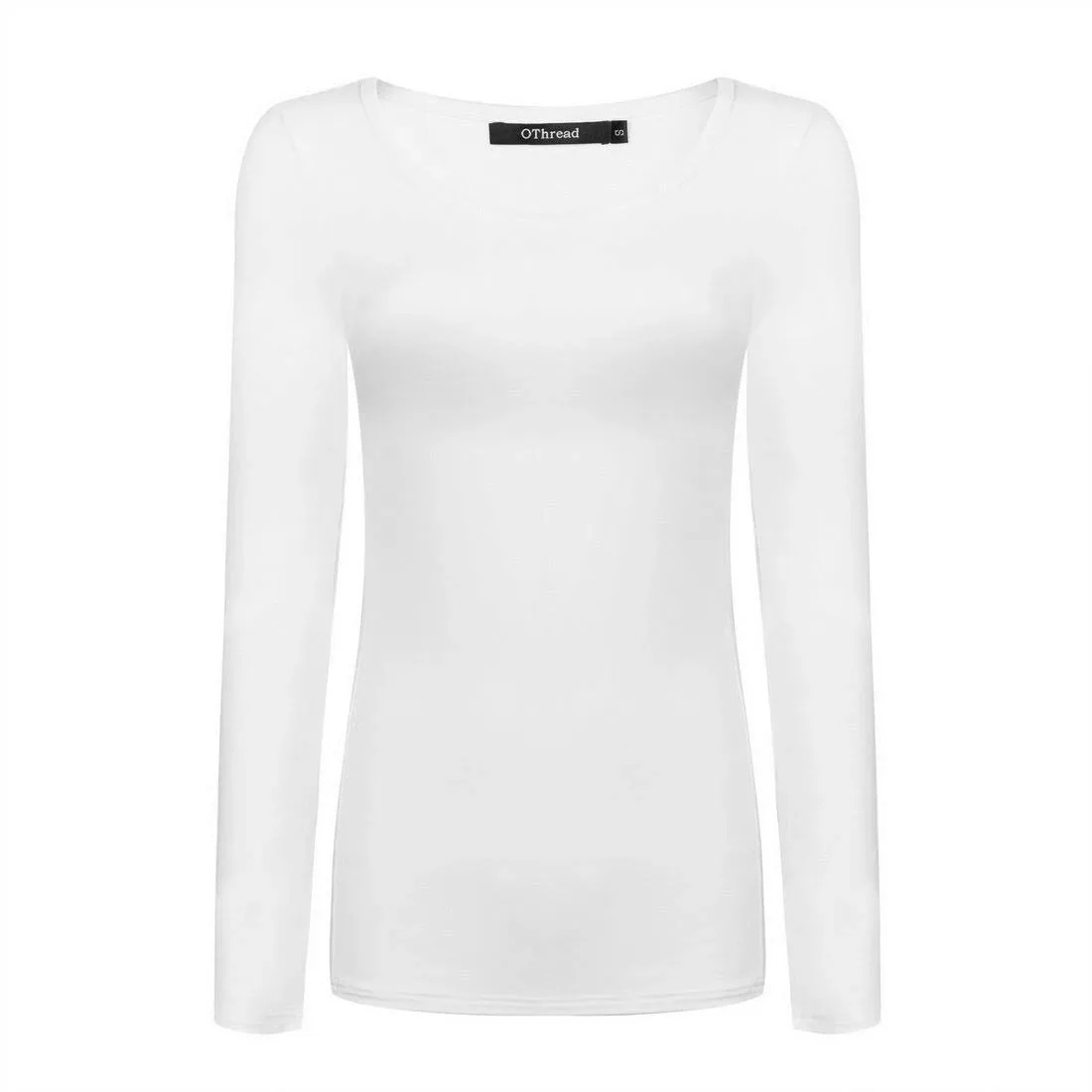 OThread & Co. Women's Long Sleeve T-Shirt Scoop Neck Basic Layer Stretchy Shirts