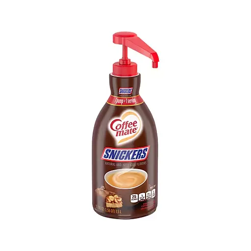 Coffee Mate Liquid Coffee Creamer Snickers 1.5 Liter Pump Bottle