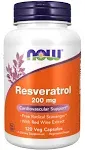 Now Foods Natural Resveratrol 200 MG 120 Capsules